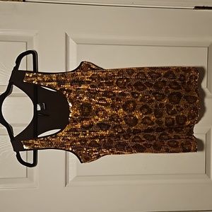 New Directions Sequin Leopard Tank